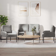 Bankenset 3-delig lichtgrijs 115x56x80 cm multiplex