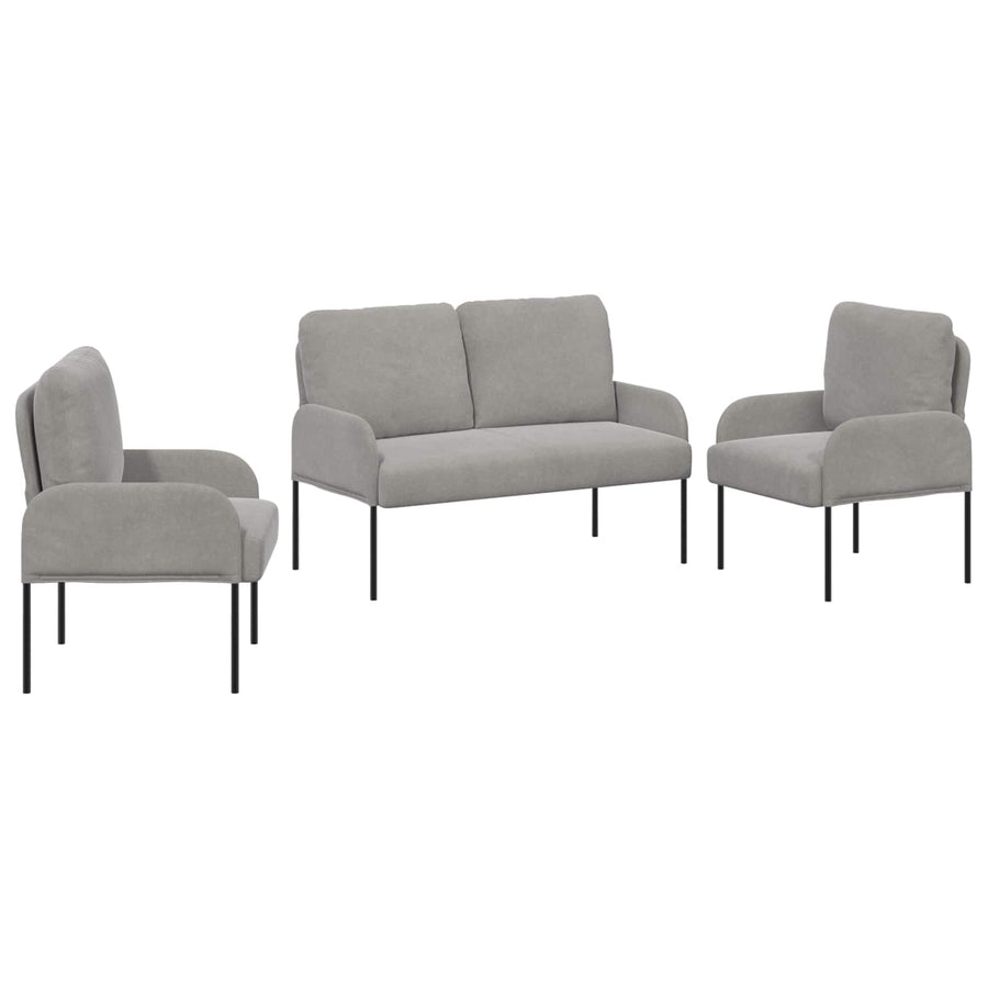 Sofa-Sets 3 pcs Lichtgrijs 115 x 56 x 80 cm Multiplex
