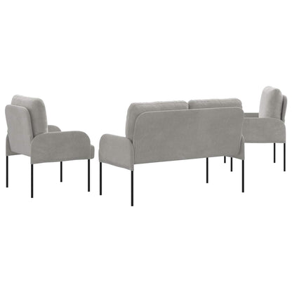 Sofa-Sets 3 pcs Lichtgrijs 115 x 56 x 80 cm Multiplex