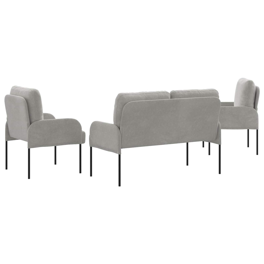 Sofa-Sets 3 pcs Lichtgrijs 115 x 56 x 80 cm Multiplex