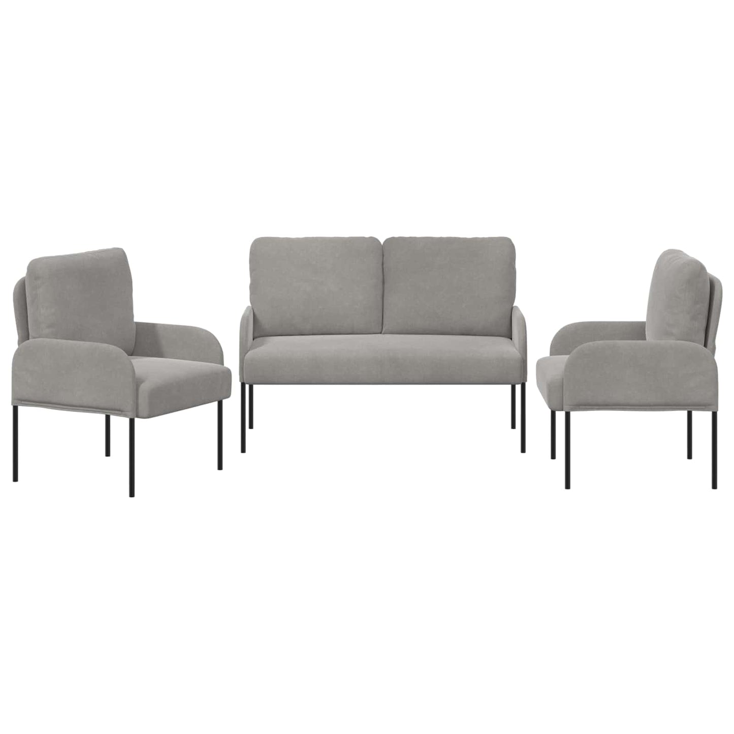 Sofa-Sets 3 pcs Lichtgrijs 115 x 56 x 80 cm Multiplex