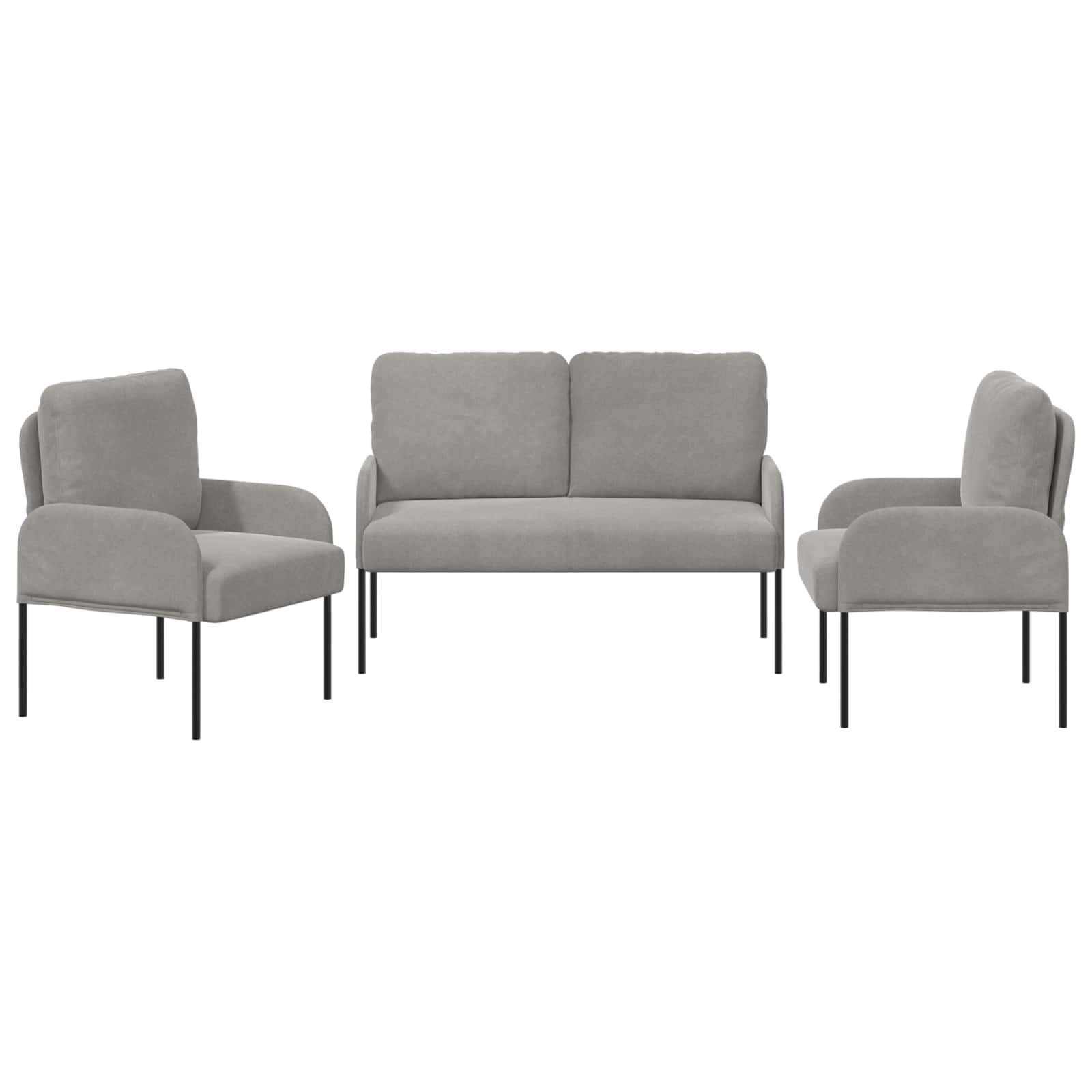 Sofa-Sets 3 pcs Lichtgrijs 115 x 56 x 80 cm Multiplex