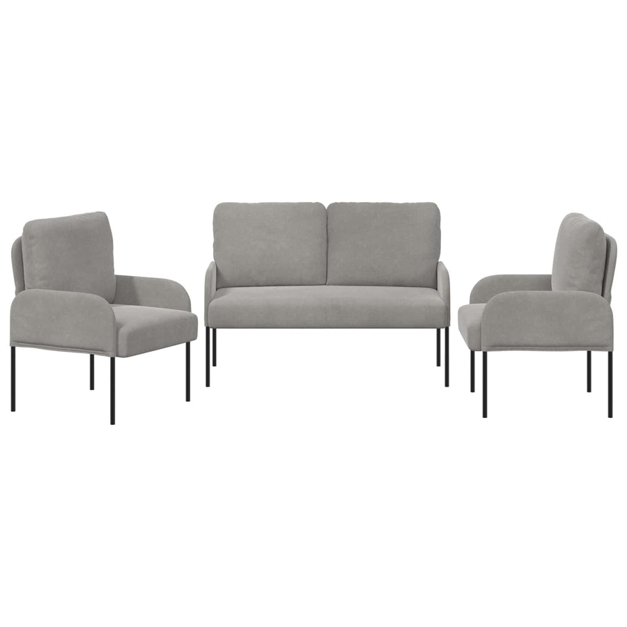 Sofa-Sets 3 pcs Lichtgrijs 115 x 56 x 80 cm Multiplex