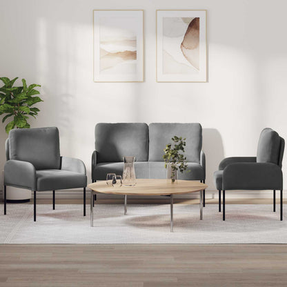 Sofa-Sets 3 pcs Donkergrijs 115 x 56 x 80 cm Multiplex