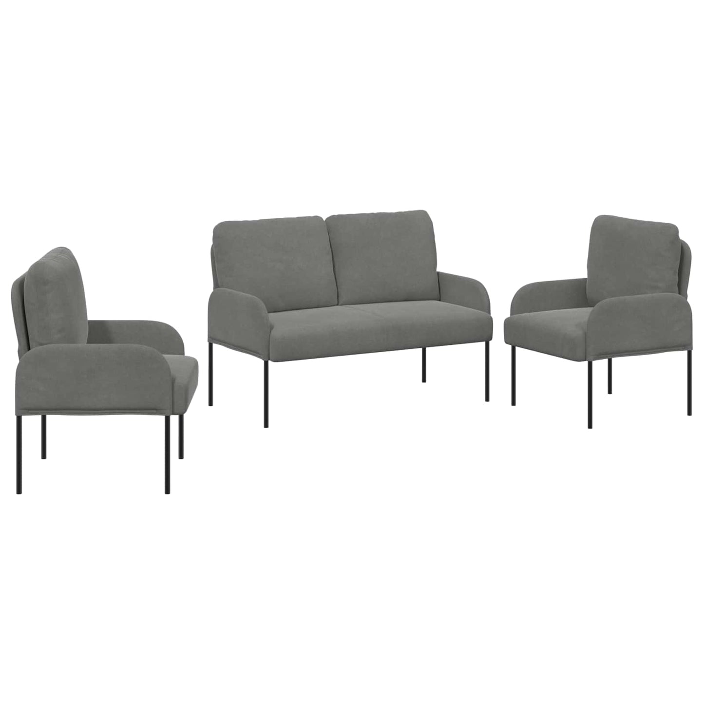 Sofa-Sets 3 pcs Donkergrijs 115 x 56 x 80 cm Multiplex