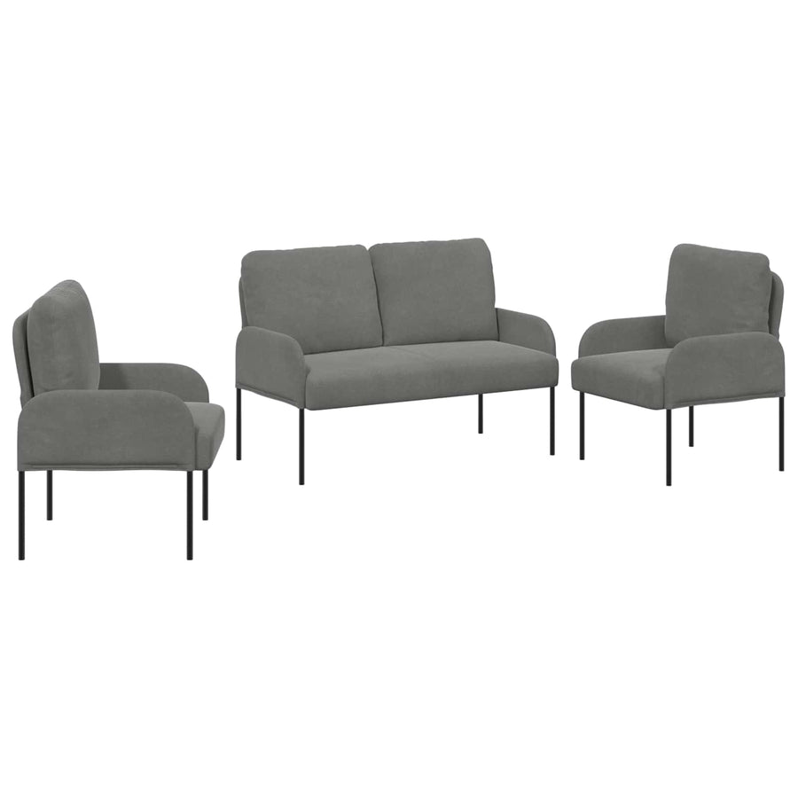 Sofa-Sets 3 pcs Donkergrijs 115 x 56 x 80 cm Multiplex