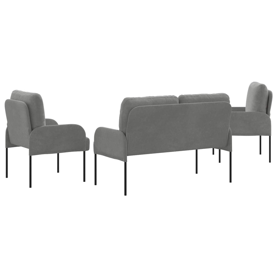 Sofa-Sets 3 pcs Donkergrijs 115 x 56 x 80 cm Multiplex