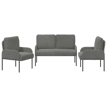 Sofa-Sets 3 pcs Donkergrijs 115 x 56 x 80 cm Multiplex