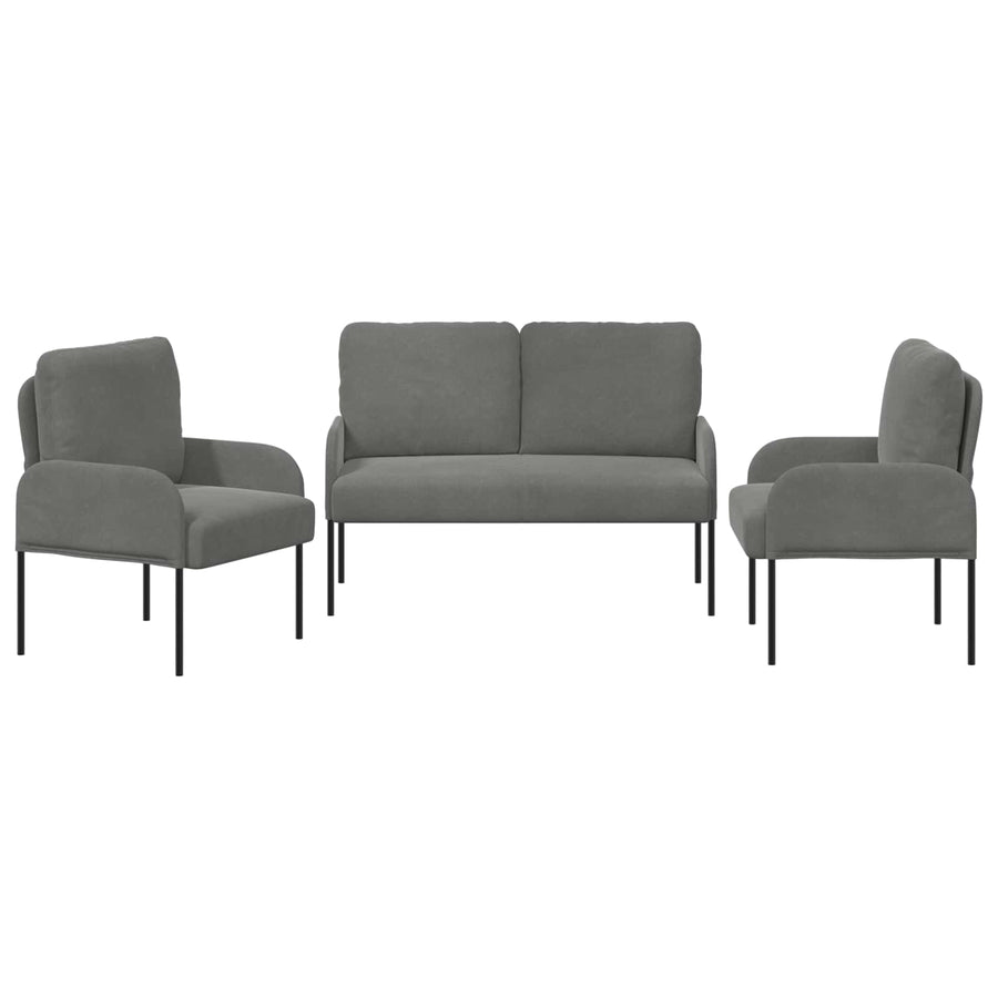 Sofa-Sets 3 pcs Donkergrijs 115 x 56 x 80 cm Multiplex