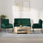 Bankenset 3-delig donkergroen 115x56x80 cm multiplex