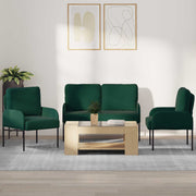 Bankenset 3-delig donkergroen 115x56x80 cm multiplex