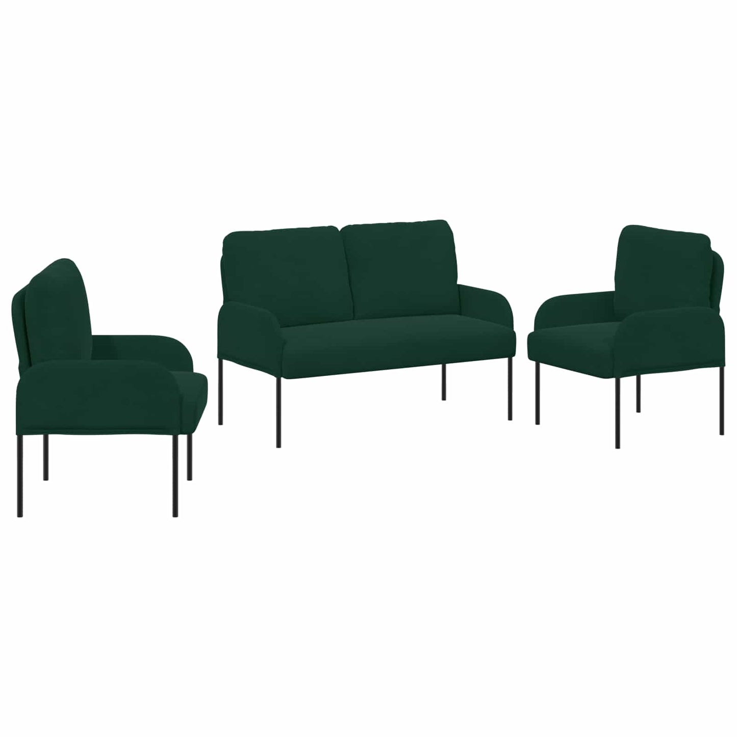Sofa-Sets 3 pcs Donkergroen 115 x 56 x 80 cm Multiplex