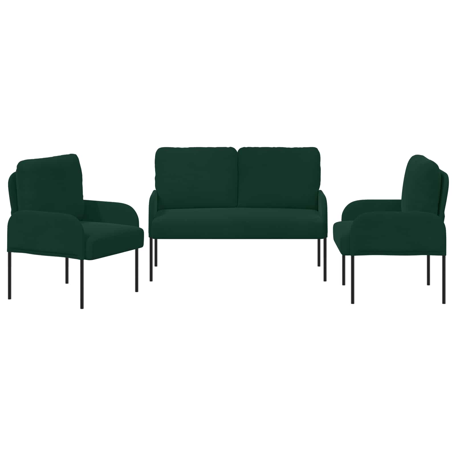 Sofa-Sets 3 pcs Donkergroen 115 x 56 x 80 cm Multiplex