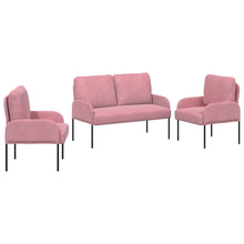Sofa-Sets met kussen 3 pcs Roze 115 x 56 x 80 cm Multiplex