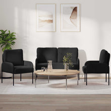 Sofa-Sets met kussen 3 pcs Zwart 115 x 56 x 80 cm Multiplex