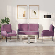 Bankenset 3-delig paars 115x56x80 cm multiplex
