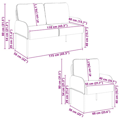 Sofa-Sets met kussen 3 pcs Paars 115 x 56 x 80 cm Multiplex