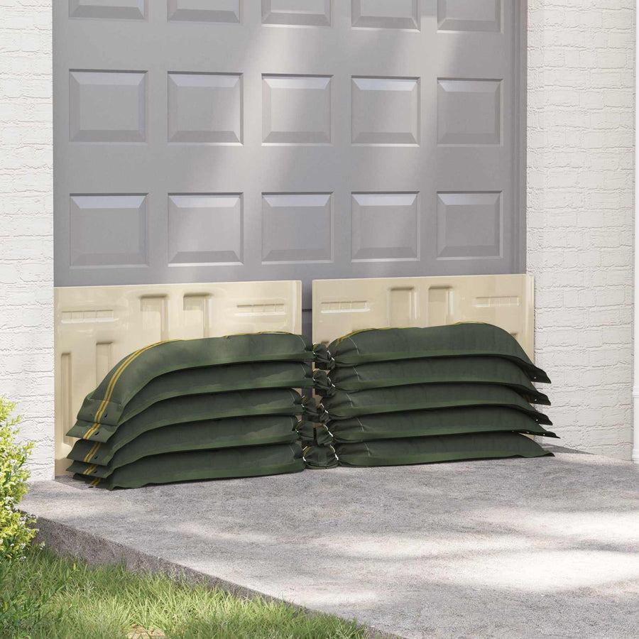Zandzakken 10 pcs Groen 120 x 27 cm HDPE