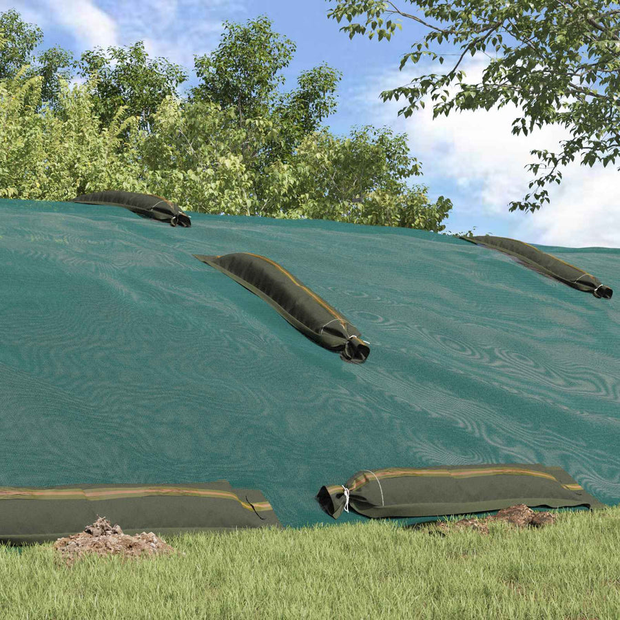 Zandzakken 10 pcs Groen 120 x 27 cm HDPE