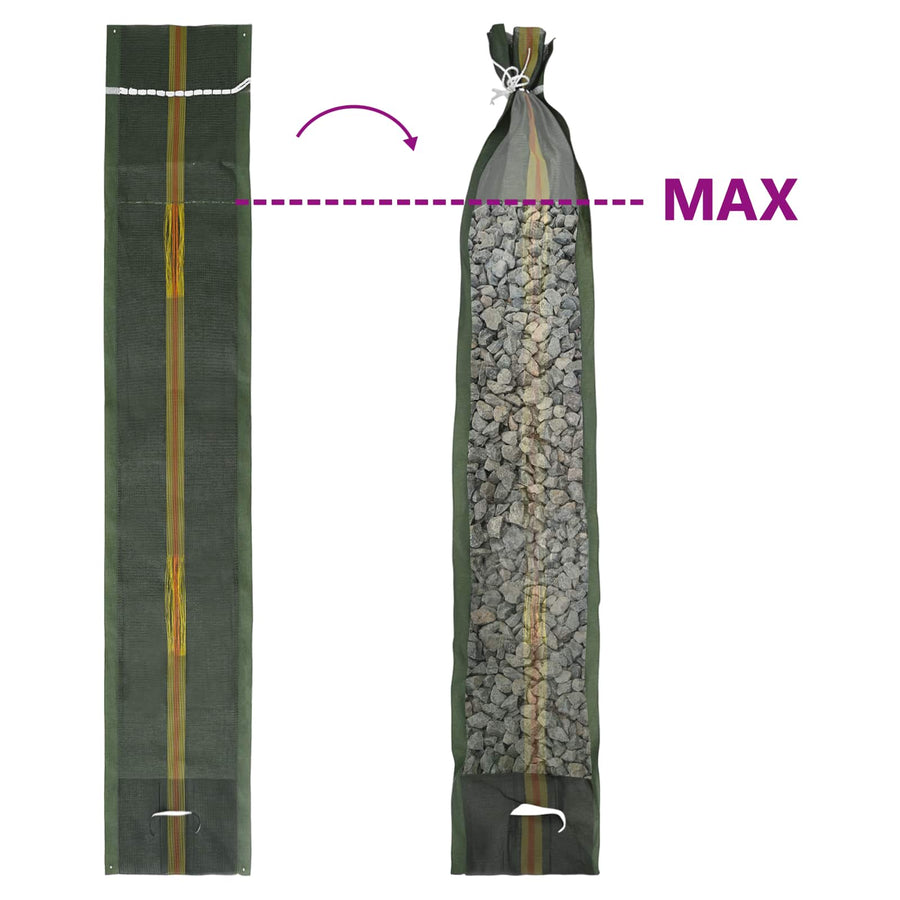 Zandzakken 10 pcs Groen 120 x 27 cm HDPE