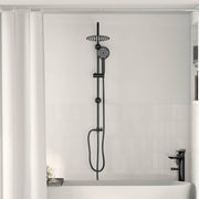 Douchesysteem zwart messing ABS 45x20x96 cm