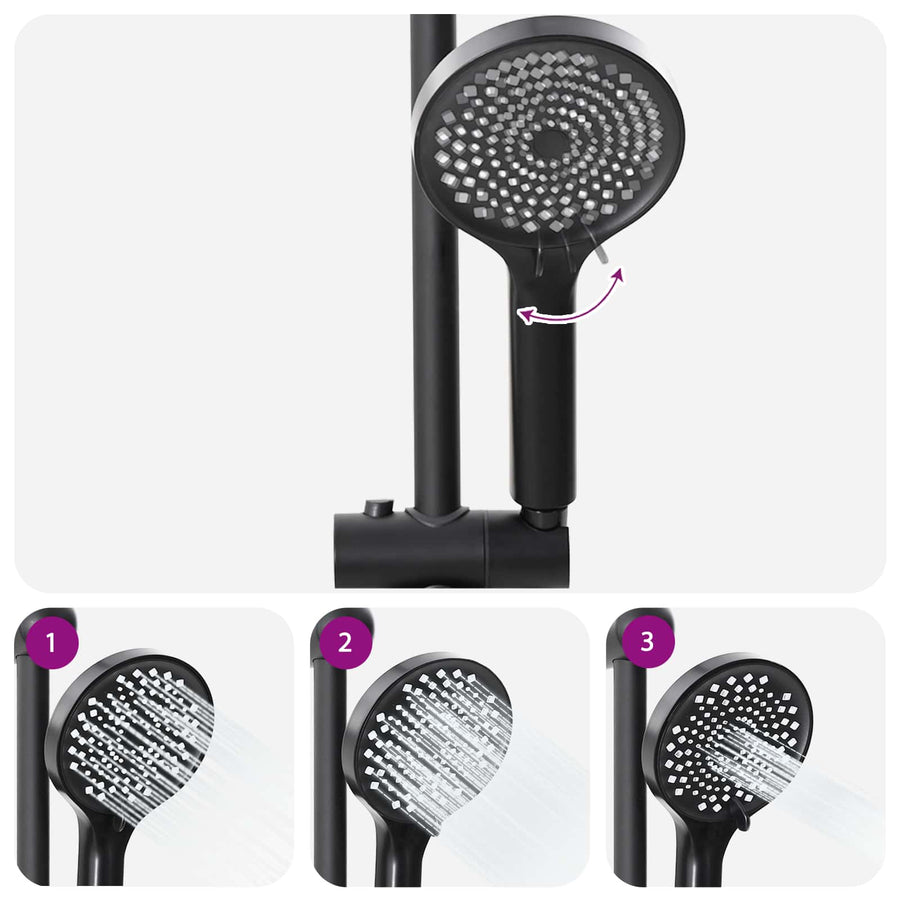 Douche systeem Zwart 45 x 20 x 96 cm