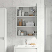 Badkamer spiegelkast 30x10.5x50 cm wit bewerkt hout