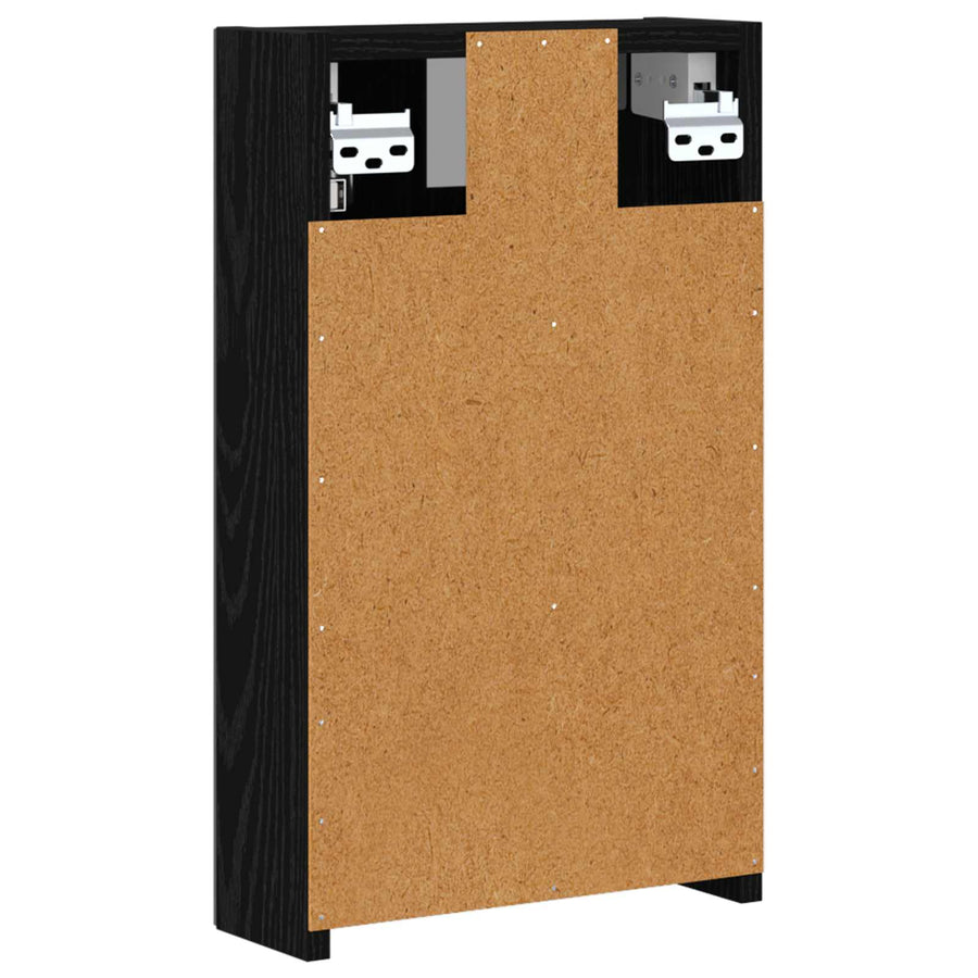 Badkamer spiegelkast Zwart Eiken 30 x 10,5 x 50 cm Bewerkt hout