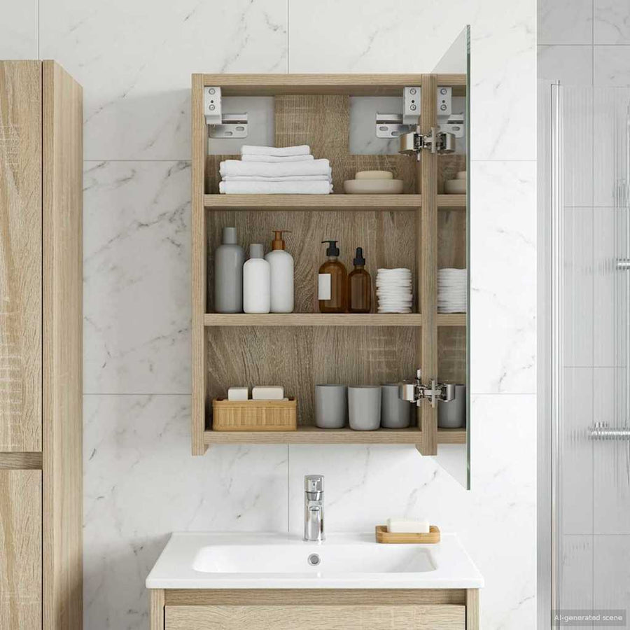 Badkamer spiegelkast met plank Sonoma Eiken 30 x 10,5 x 50 cm
