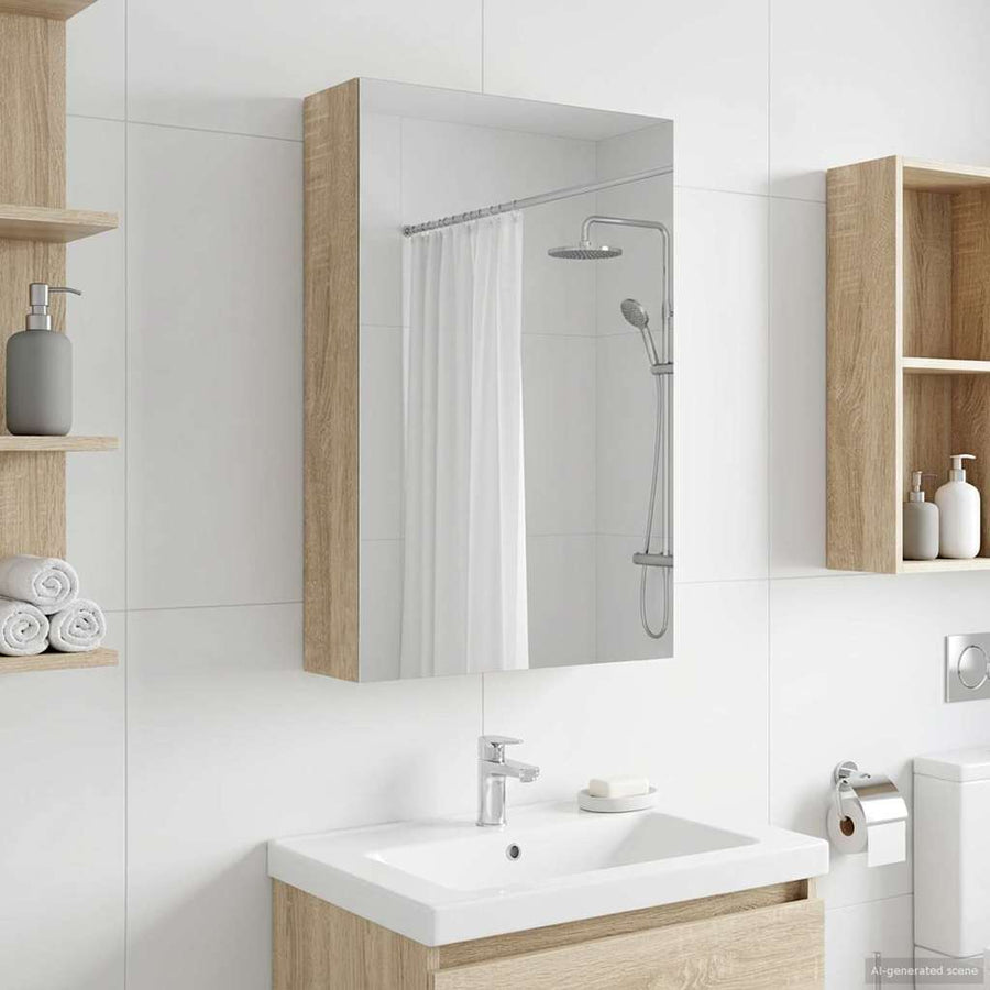 Badkamer spiegelkast met plank Sonoma Eiken 30 x 10,5 x 50 cm