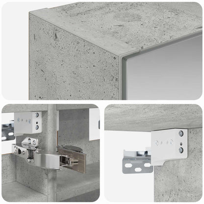 Badkamer spiegelkast Beton Grijs 30 x 10,5 x 50 cm Bewerkt hout