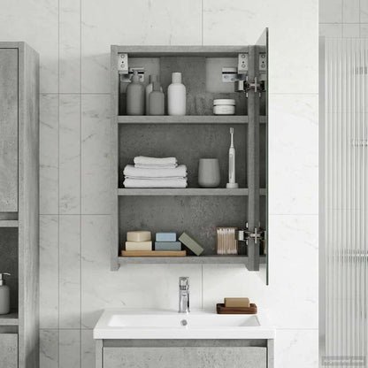 Badkamer spiegelkast Beton Grijs 30 x 10,5 x 50 cm Bewerkt hout