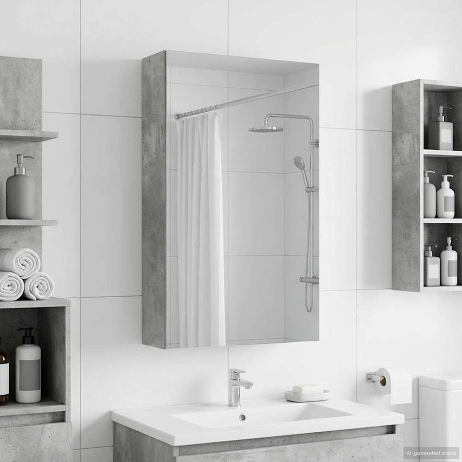 Badkamer spiegelkast Beton Grijs 30 x 10,5 x 50 cm Bewerkt hout