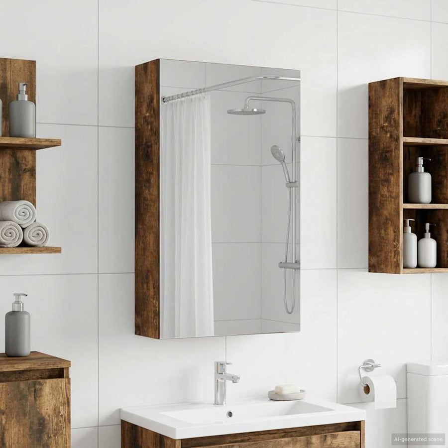 Badkamer spiegelkast met plank Gerookt eiken 30 x 10,5 x 50 cm