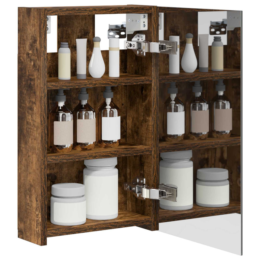 Badkamer spiegelkast met plank Gerookt eiken 30 x 10,5 x 50 cm
