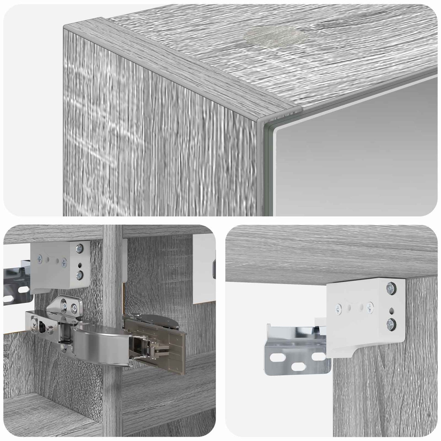 Badkamer spiegelkast met plank Grijs Sonoma 30 x 10,5 x 50 cm