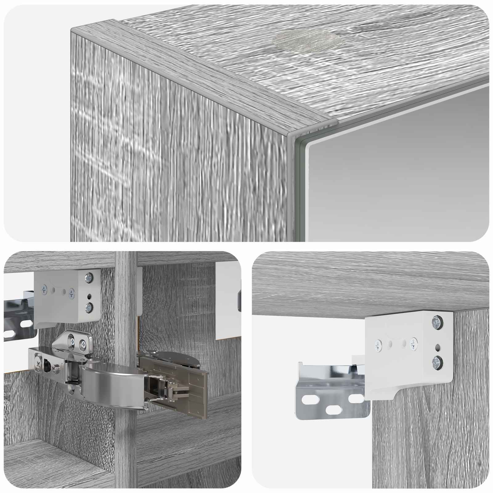 Badkamer spiegelkast met plank Grijs Sonoma 30 x 10,5 x 50 cm