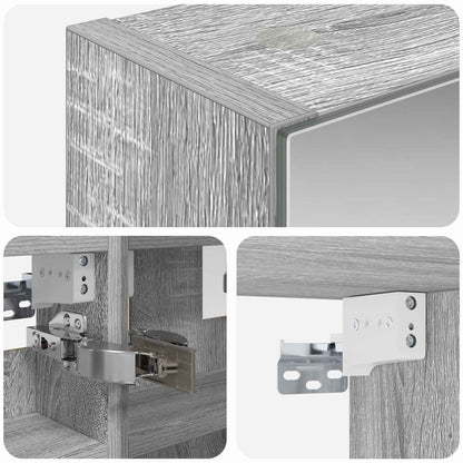 Badkamer spiegelkast met plank Grijs Sonoma 30 x 10,5 x 50 cm