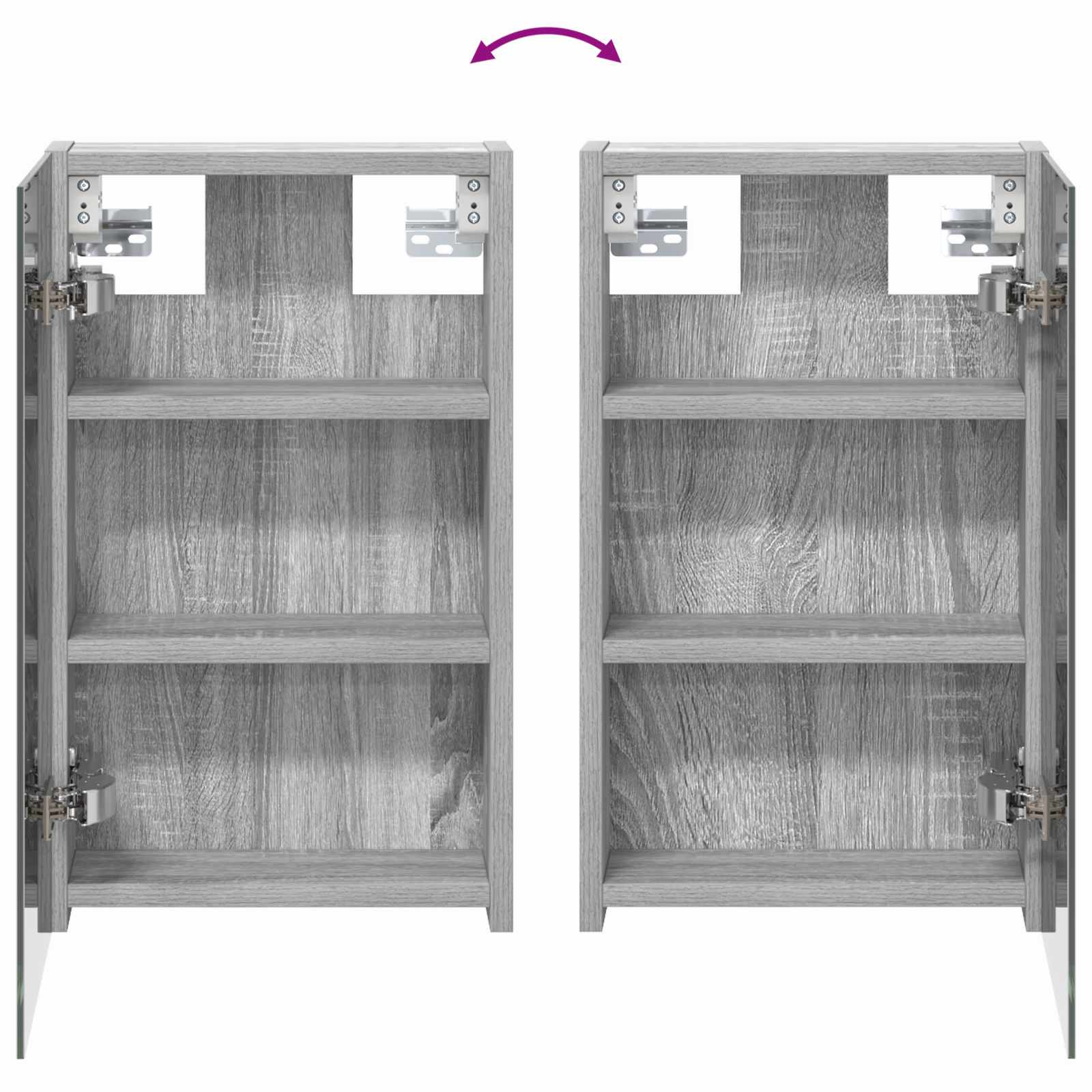 Badkamer spiegelkast met plank Grijs Sonoma 30 x 10,5 x 50 cm