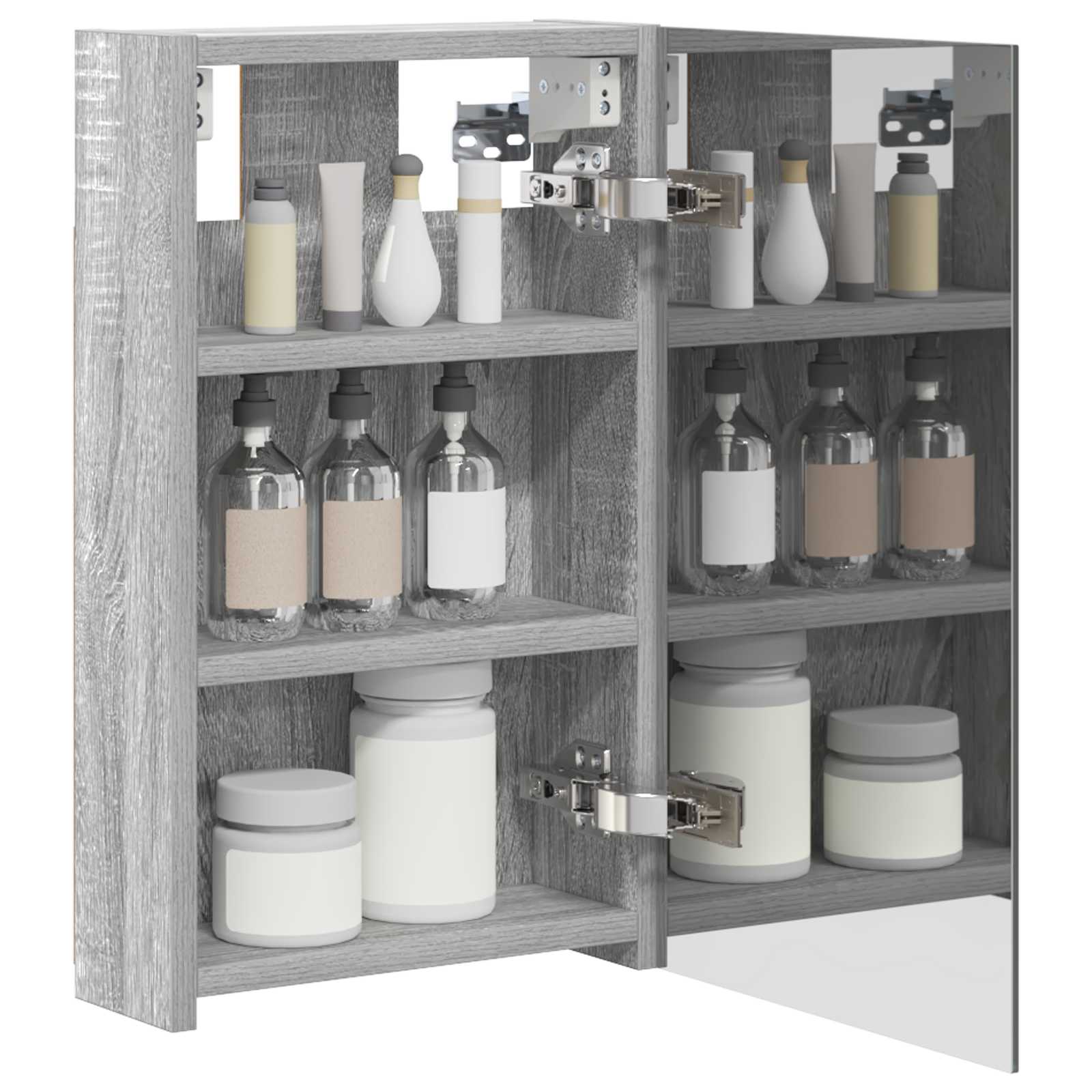 Badkamer spiegelkast met plank Grijs Sonoma 30 x 10,5 x 50 cm