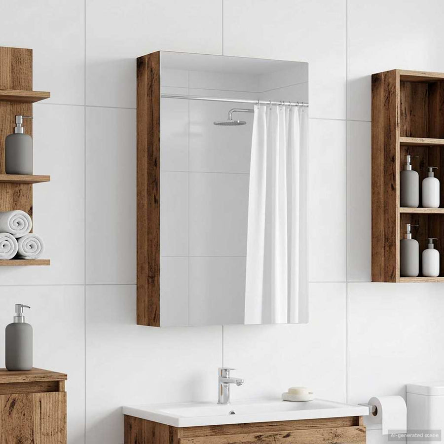 Badkamer spiegelkast Oudhout 30 x 10,5 x 50 cm Bewerkt hout