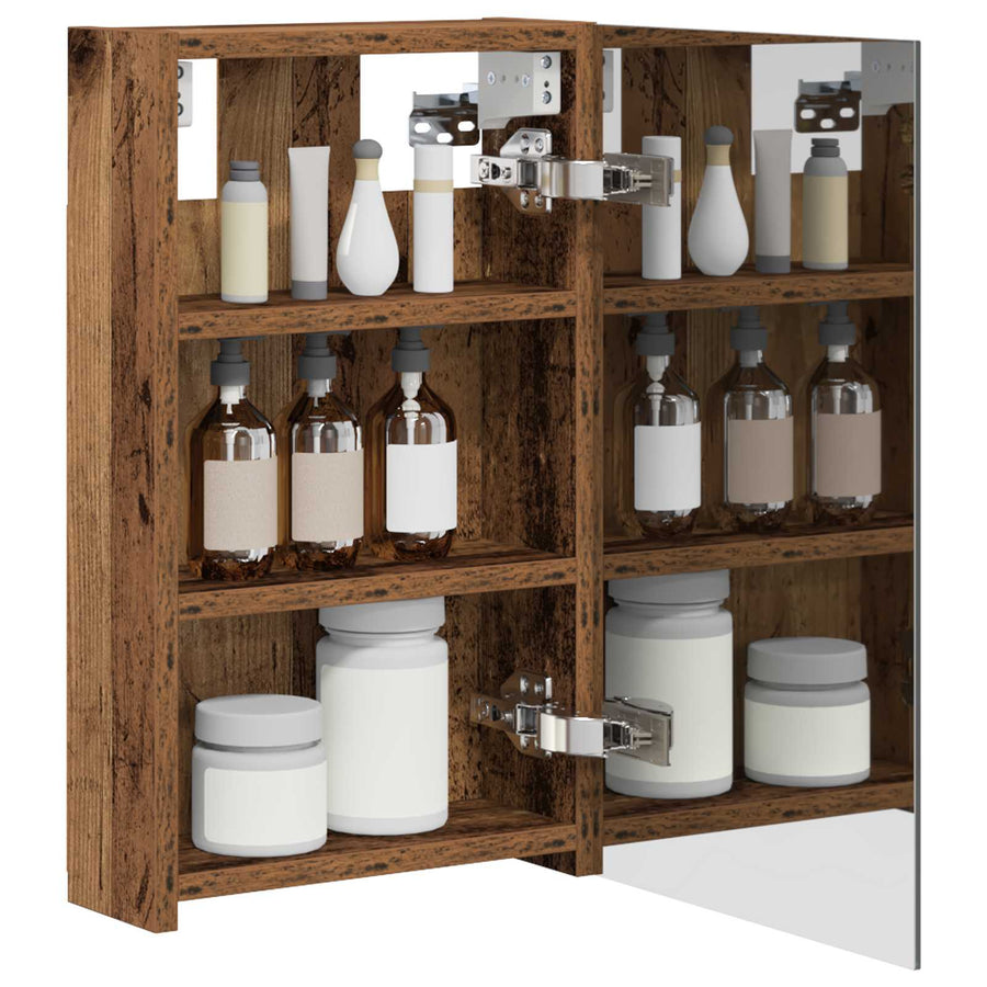 Badkamer spiegelkast Oudhout 30 x 10,5 x 50 cm Bewerkt hout