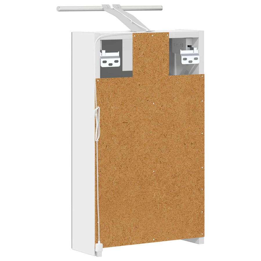 Badkamer spiegelkast Wit 30 x 10,5 x 50 cm Bewerkt hout