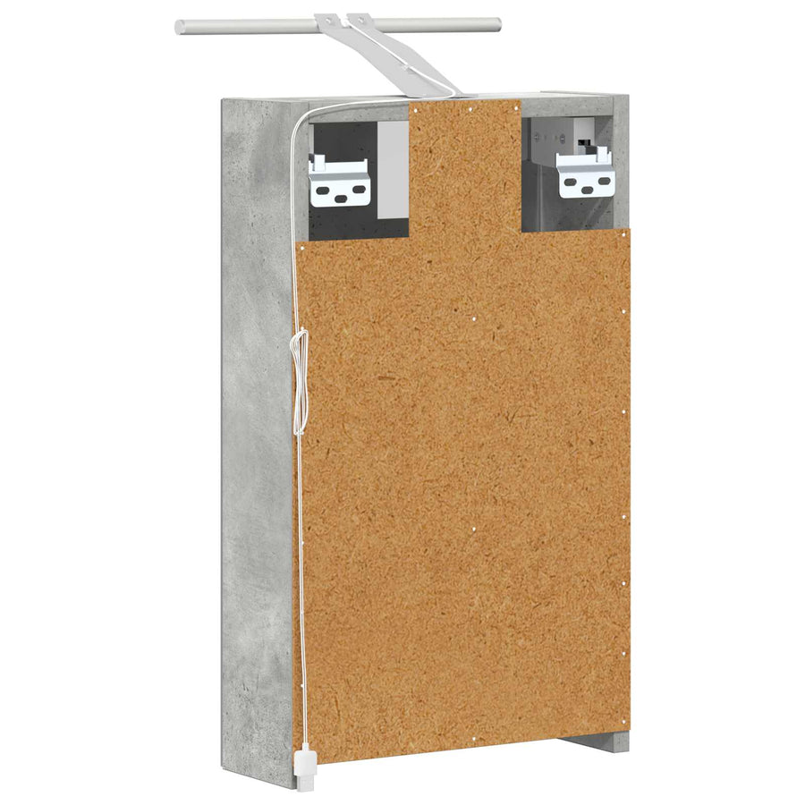 Badkamer spiegelkast Beton Grijs 30 x 10,5 x 50 cm Bewerkt hout