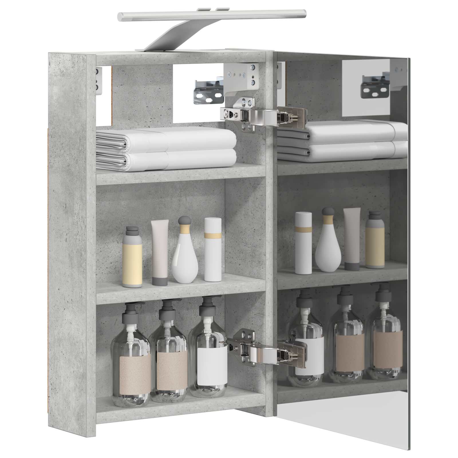 Badkamer spiegelkast Beton Grijs 30 x 10,5 x 50 cm Bewerkt hout