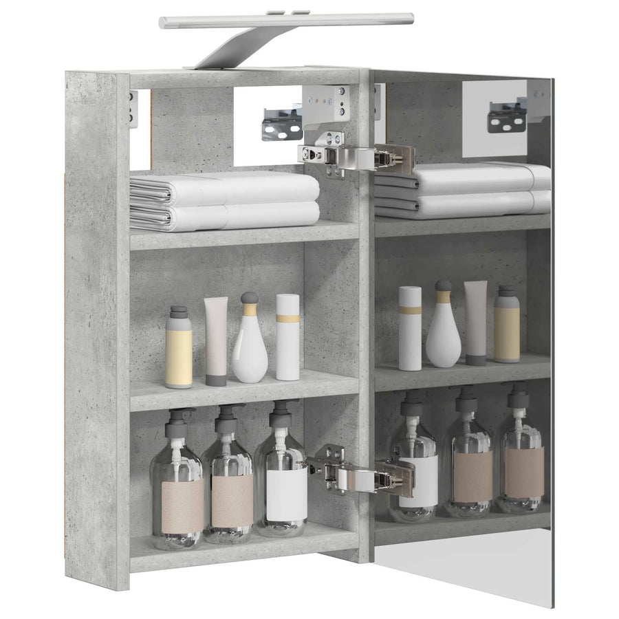 Badkamer spiegelkast Beton Grijs 30 x 10,5 x 50 cm Bewerkt hout