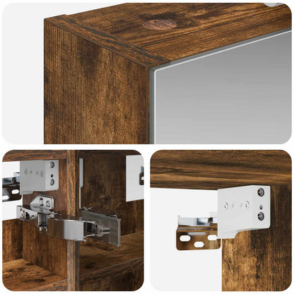 Badkamer spiegelkast met plank Gerookt eiken 30 x 10,5 x 50 cm
