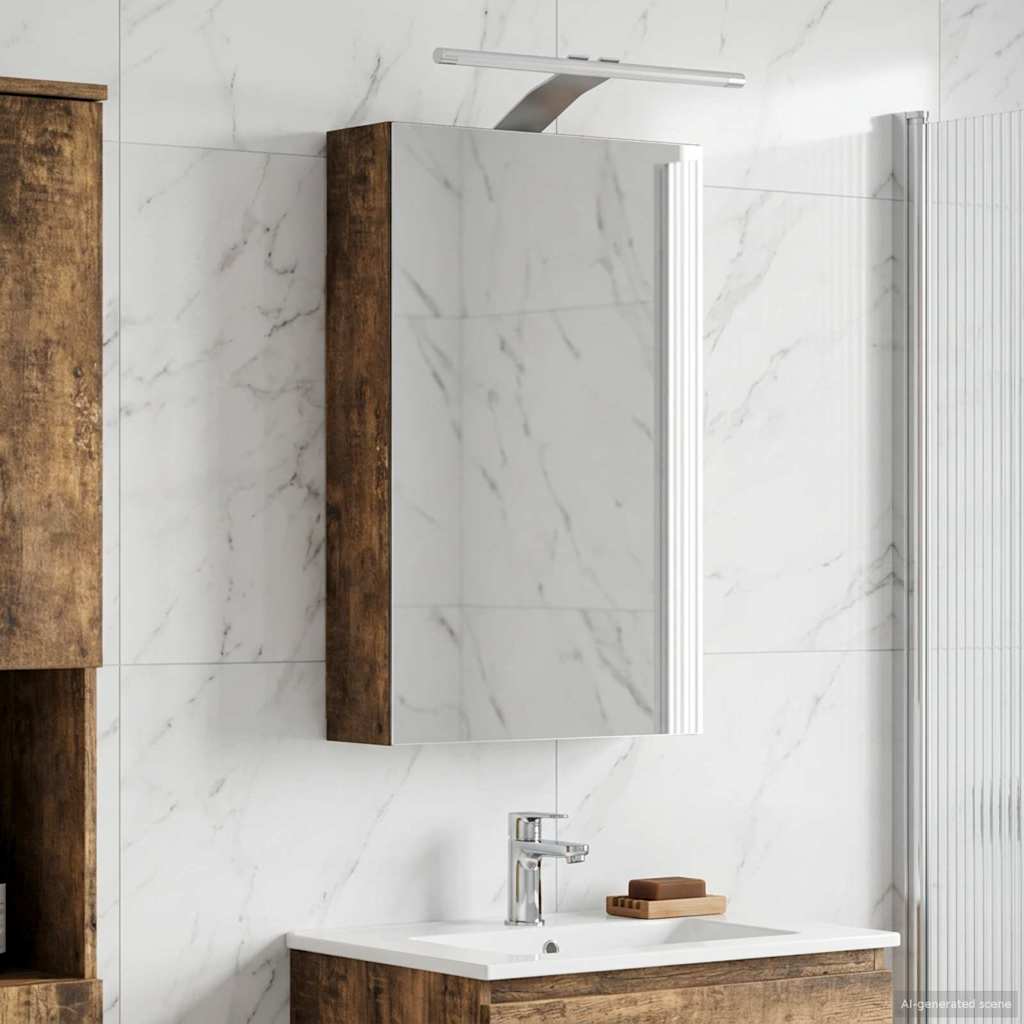 Badkamer spiegelkast met plank Gerookt eiken 30 x 10,5 x 50 cm