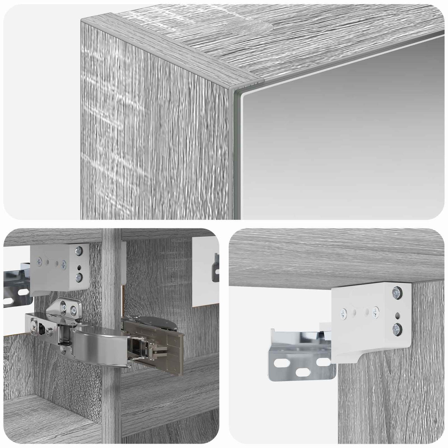 Badkamer spiegelkast met plank Grijs Sonoma 30 x 10,5 x 50 cm