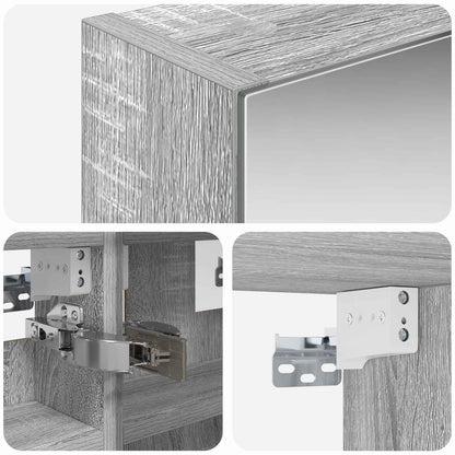Badkamer spiegelkast met plank Grijs Sonoma 30 x 10,5 x 50 cm